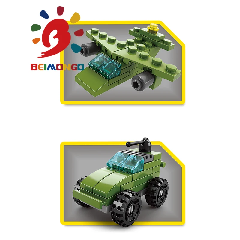 Бесплатная доставка! Строительные блоки BEIMONGO Mini Land Force 138 шт. мини 6 в 1 умные