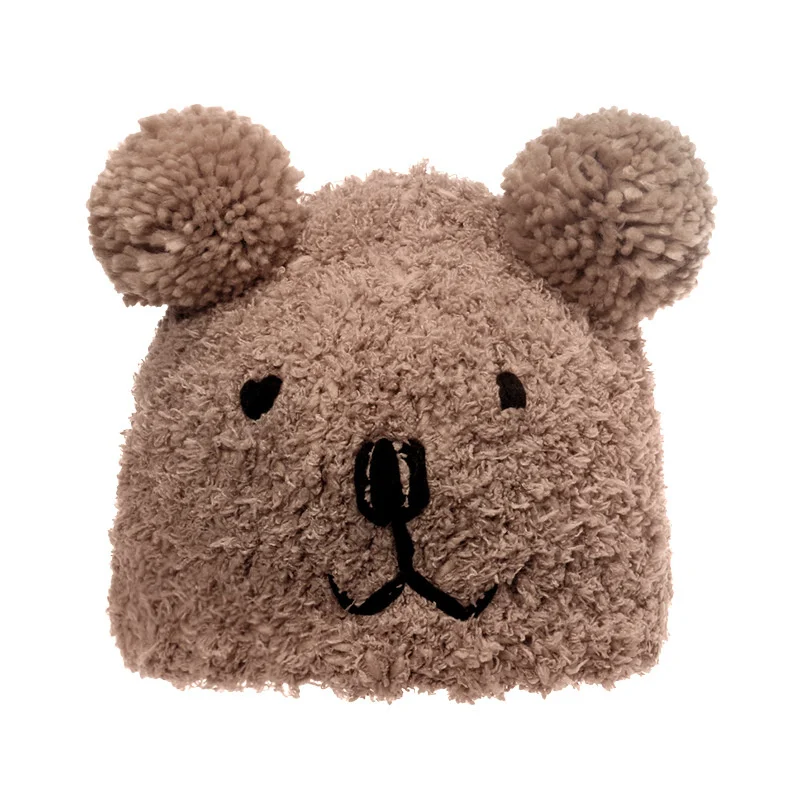 

Winter Cute Bear Ears Warm Hat Women Beanies Windproof Cap Student Women Add Wool Cap Female Hat Present