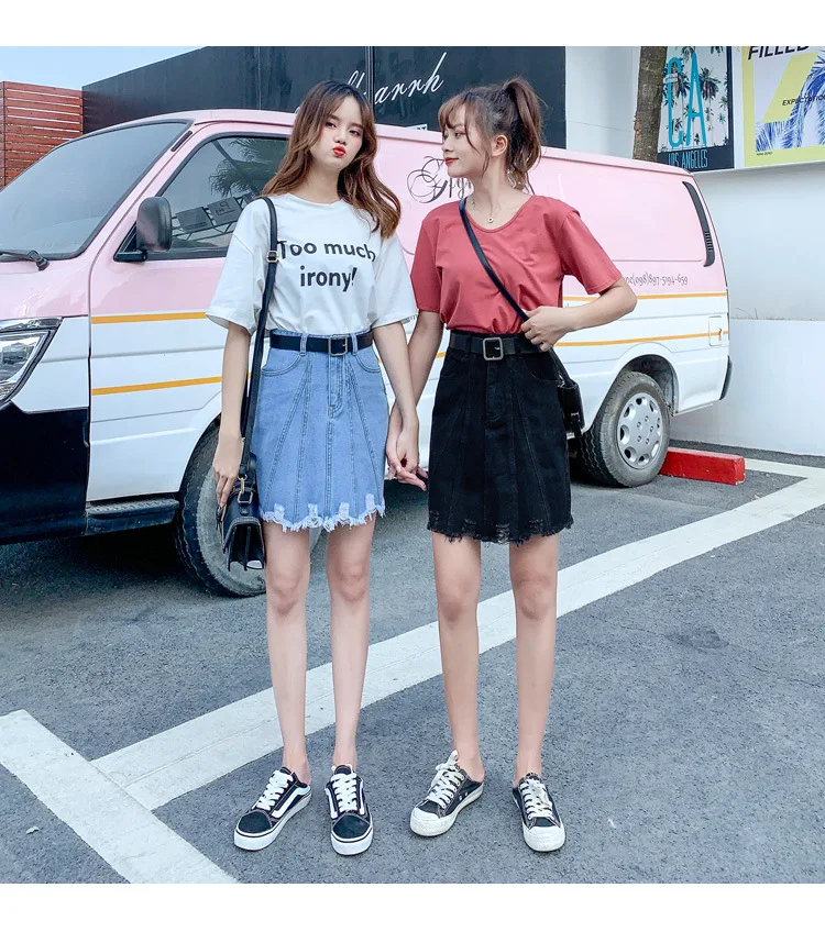 

GIYU Korean Denim Short Skirt Women High Waist A-Line Clothing 2021 Summer New Fashion All-Match Cute Sweet Skirts For Girl