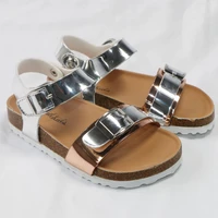 merablle open toe cork shoes kids sandals for girls toddler casual shoes buckle straps comfort slide summer non leather