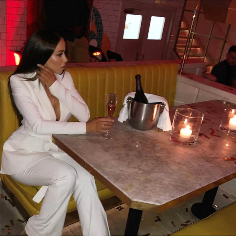 Женский офисный комплект из двух предметов привлекательный пиджак с отложным