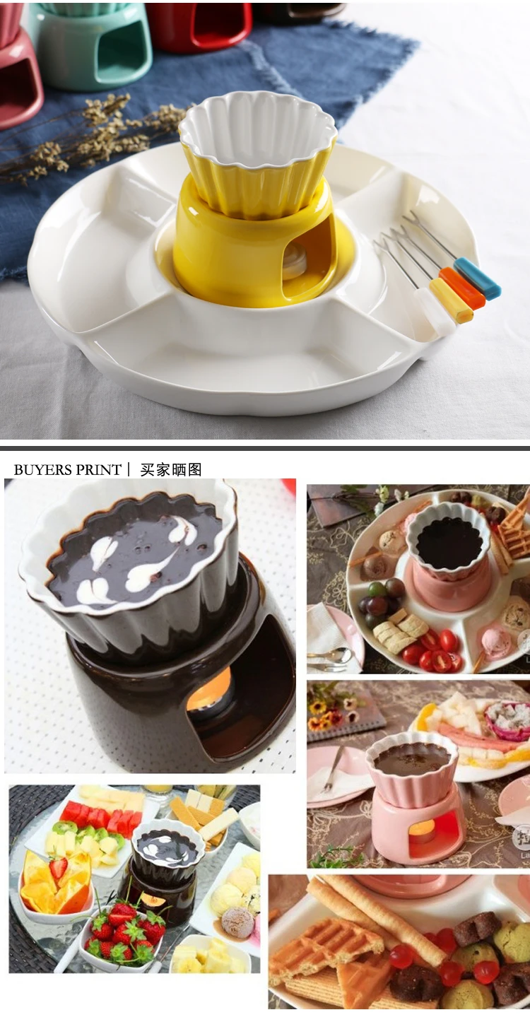 

Chocolate pot Korean ins ceramic chocolate hot pot set ice cream ice cream Haagen Dazs cheese hot pot dessert shop