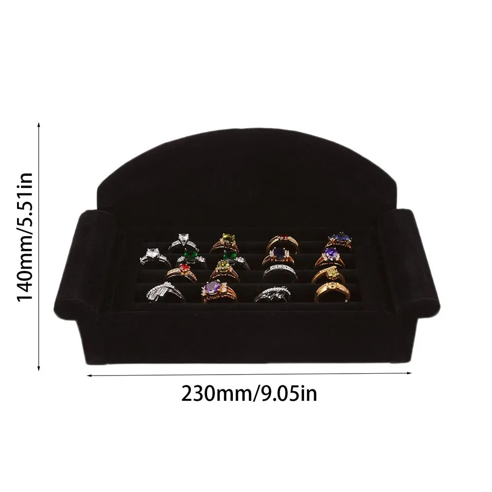 

Velvet Earrings Ring Organizer Ear Studs Jewelry Display Box Case Stand Holder Rack Showcase Tray 2 Style Storage Ring Display