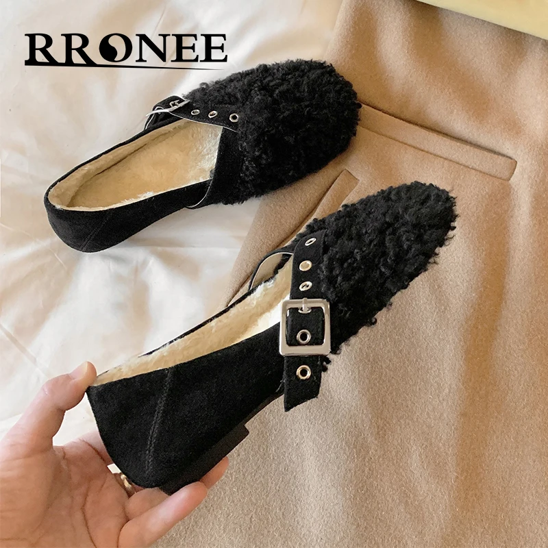 

2021 autumn and winter new women's shallow single shoes, fashion leather flat heel shoes, home women's shoes