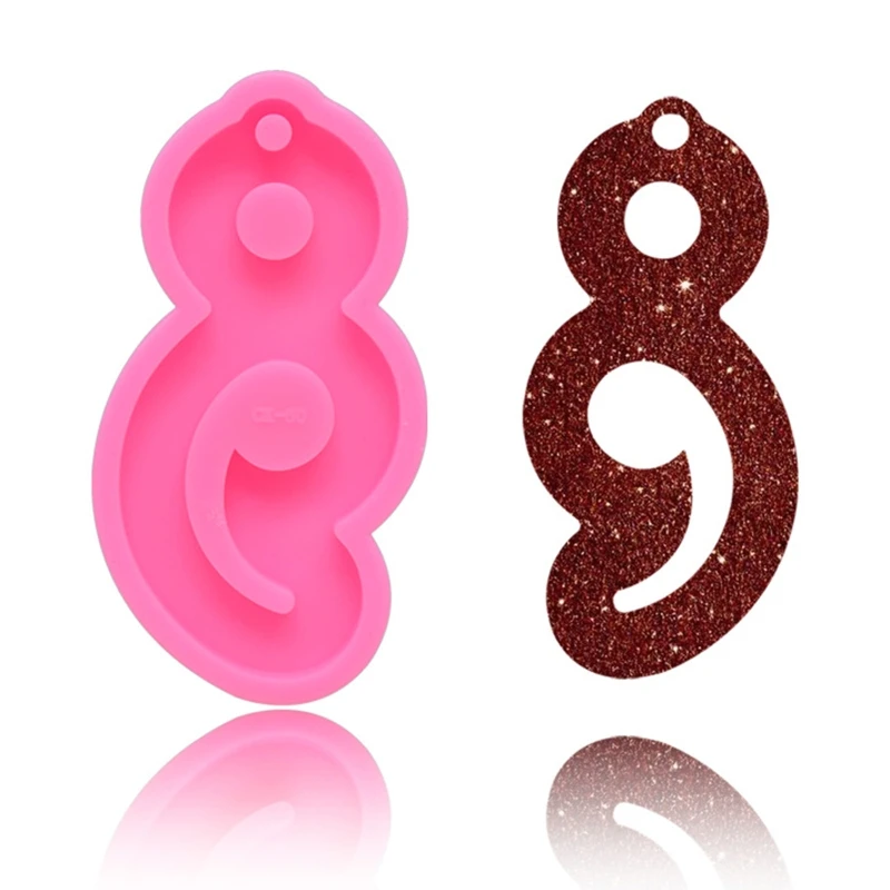 

XXFD Crystal Epoxy Resin Mold Comma Period/Maple Leaf Keychain Casting Silicone Mould