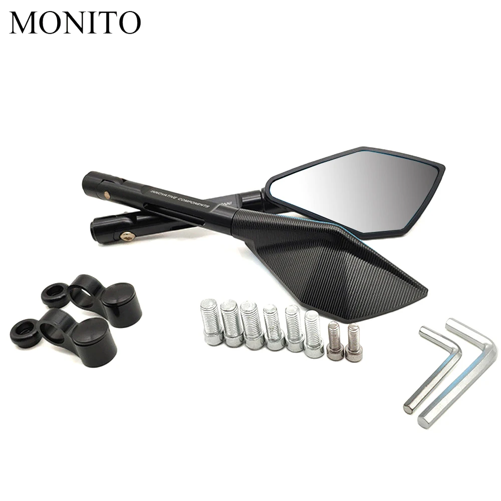 Полностью ЧПУ алюминиевые мотоциклетные зеркала мото заднего вида слепых зон