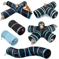 indoor 45holes tube cat tunnel toys peek kitty collapsible crinkle interactive ball funny kitten playing rabbit dog