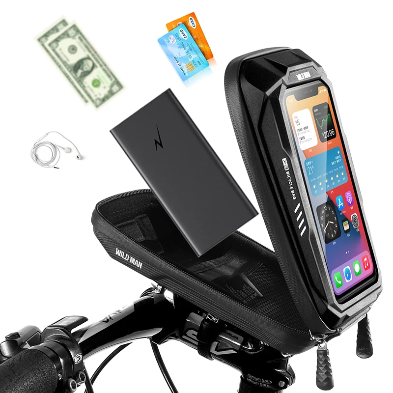 detachable bycicle phone holder bag for iphone 13 12 pro max rainproof touch screen bike storage pouch cycling gps supports free global shipping