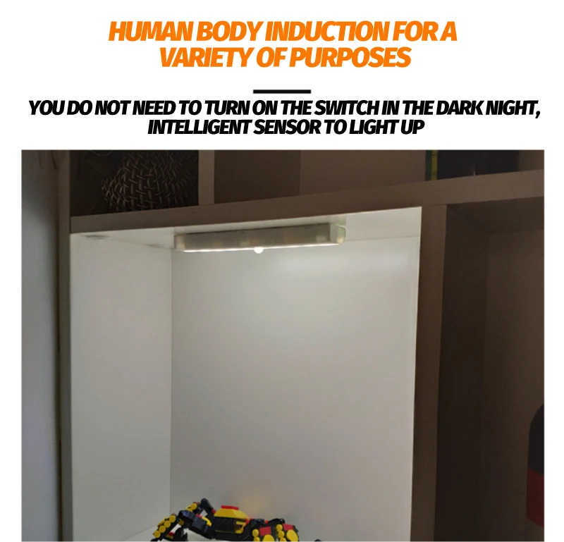 

10 LED Wall Lamp PIR Motion Sensor Light Cupboard Wardrobe Bed Lighting Cabinet Night Lights For Closet Stairs Kitchen Bedroom