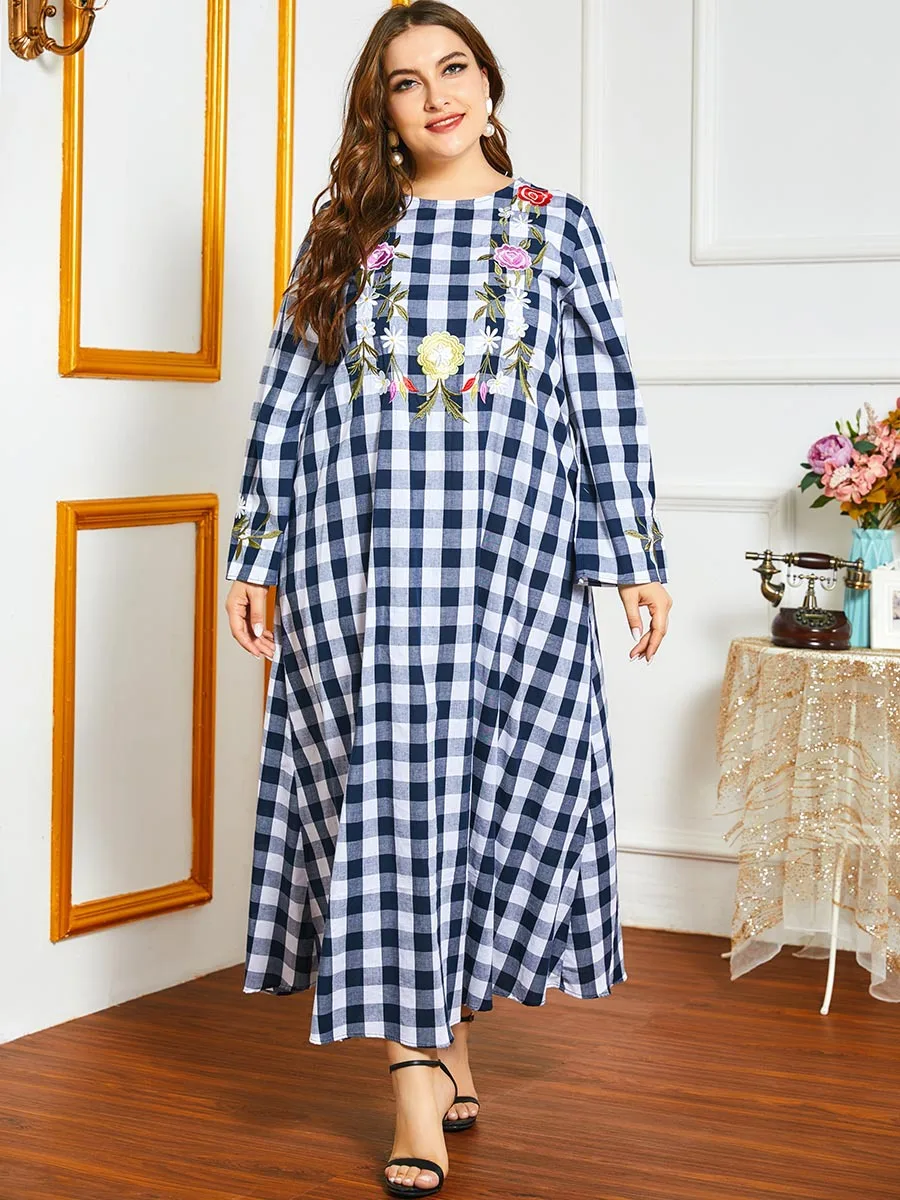 

Ramadan Turkey Muslim Dress Women Abaya Plaid Moroccan Kaftan Islamic Clothing Hijab Djellaba Dubai Jilbab Eid Vestidos Abayas