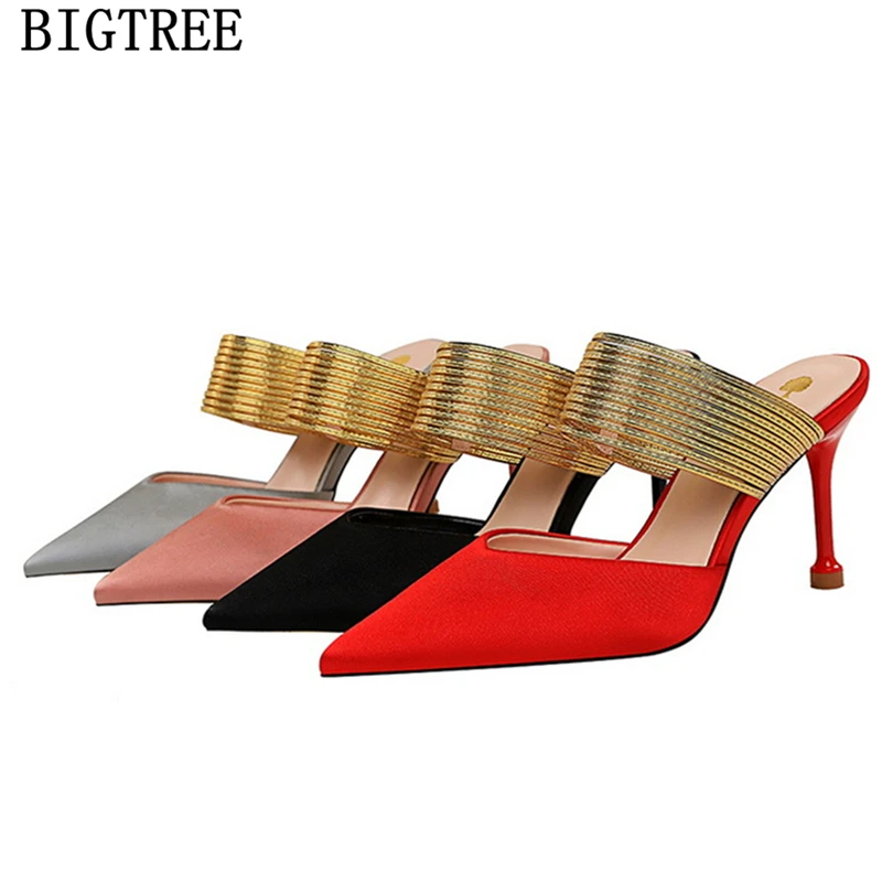 Туфли Bigtree женские на высоком каблуке элегантные красные классические туфли