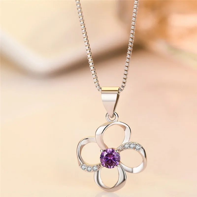 Женское ожерелье с подвеской в виде голубого клевера ювелирное изделие высокого