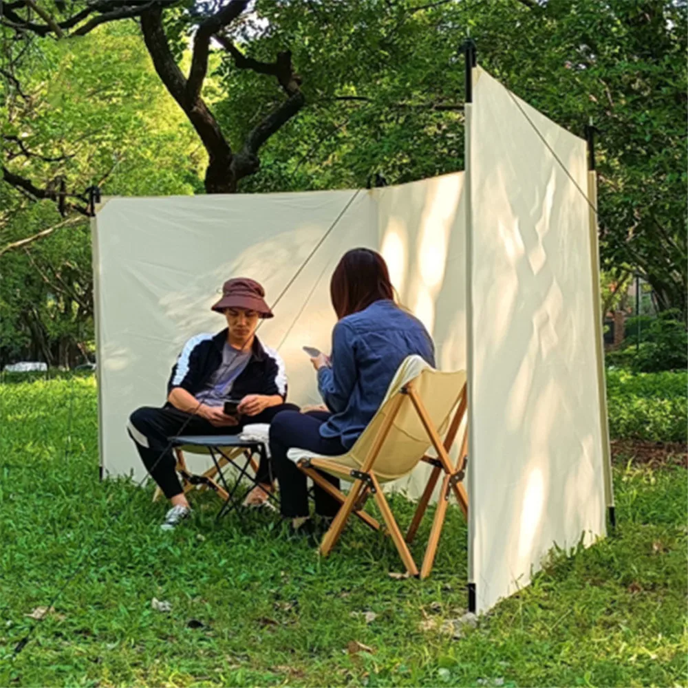 

390X130Cm Camping Folding Windshield 210T Polyester Windproof Waterproof Lightweight with Bag Outdoor Bonfire Personal Windbreak