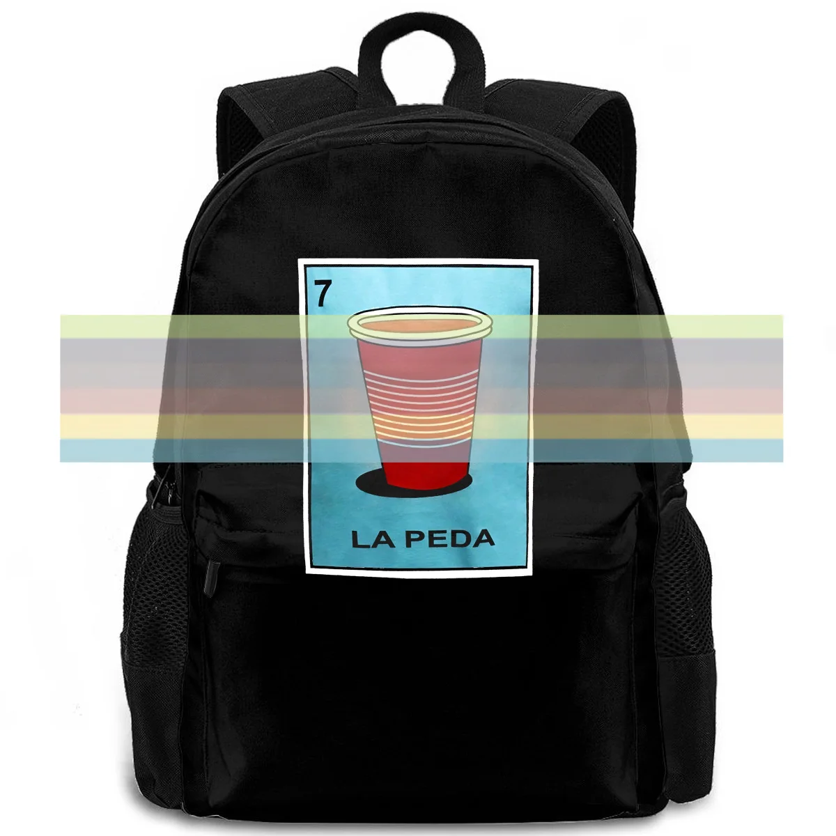 

La Peda Mexican Hispanic Latino Print 3D women men backpack laptop travel school adult student