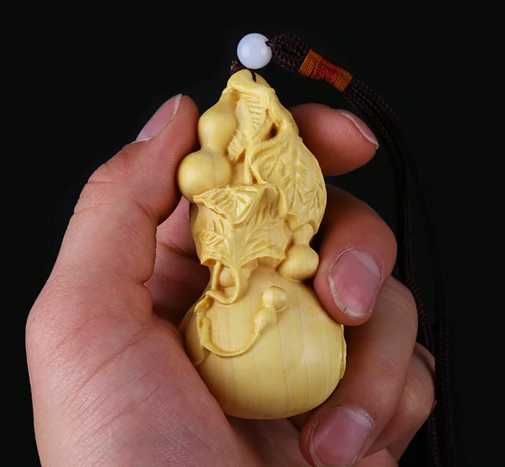 80 мм китайская коробка-деревянный ручной резной кукурбит Lucky Small Gourd