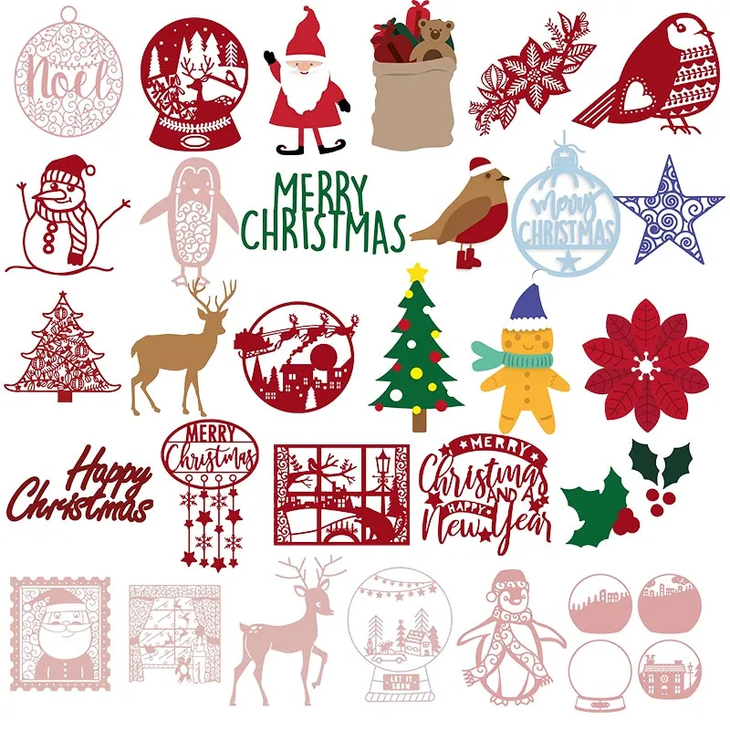 

Рождественская серия, Санта-Клаус, снежинка, металлические Вырубные штампы для скрапбукинга, рукоделие, штамп для тиснения, трафарет для изготовления открыток