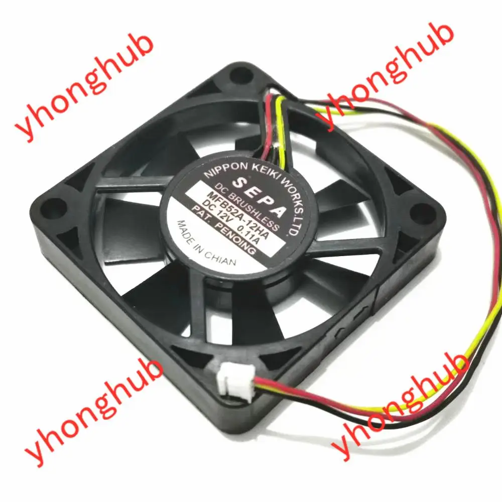 SEPA MFB52A 12HA DC 12V 0.11A 50x50x10 мм 3 Провода Сервер вентилятор охлаждения|Кулеры и системы