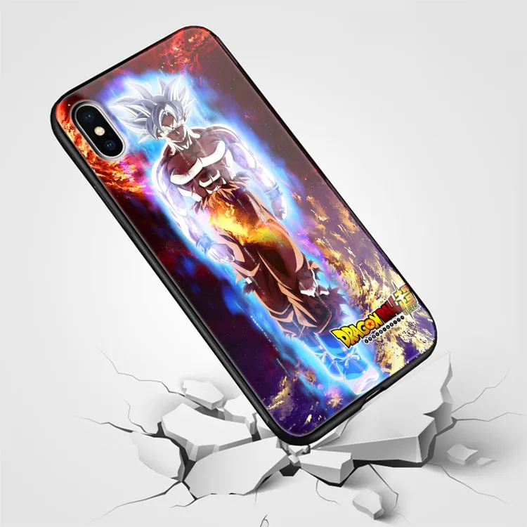 Goku ультра инстинкт Драконий жемчуг стеклянный Мягкий силиконовый чехол для телефона чехол для iPhone 6 6s 7 8 Plus X XR XS 11 Pro MAX