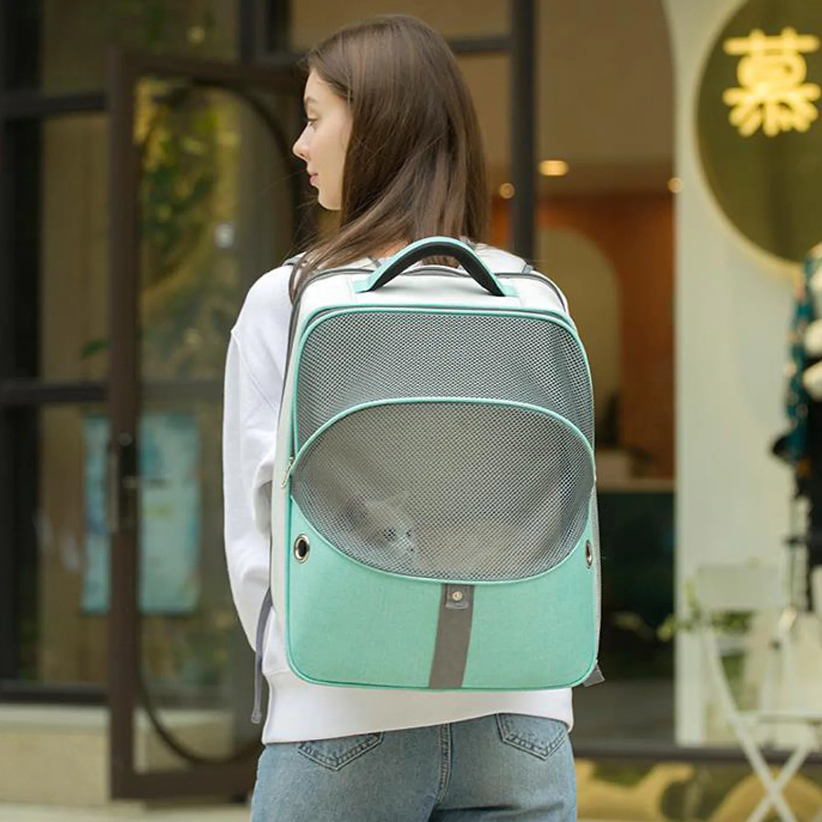 

Mesh Backpack Pets Bags Dog Carrier With Safety Rope Portable Inside Breathable For Dogs Cats Outdoor Travel Pet Backpack