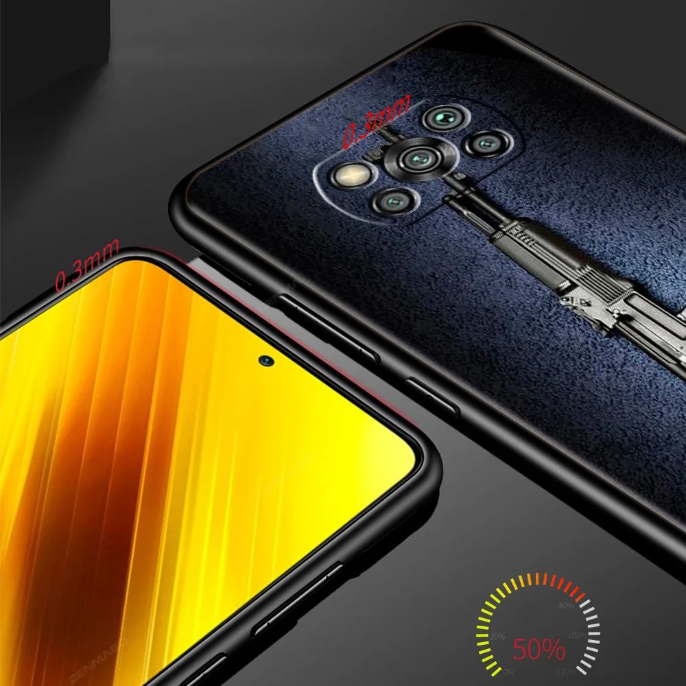 Чехол с пулями для пистолета AK47 Xiaomi Mi Poco X3 NFC M3 Pro 5G F3 GT C31 F1 мягкий чехол телефона Redmi