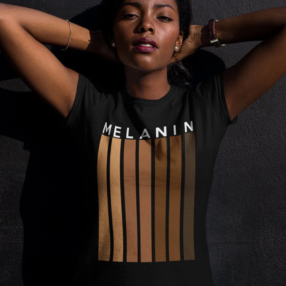 2020 الميلانين ظلال فخر تي شيرت للجنسين الرجال النساء السود الناس الجرافيك تيز قصيرة الأكمام قمصان قطنية عالية الجودة الصيف الحرية