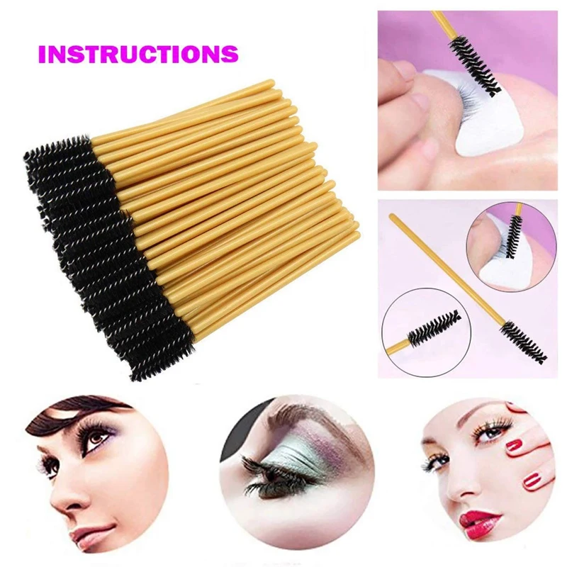 

1000PC Eyelash Brush Eyelash Roller Head Black Disposable Mascara Cosmetic Tools Makeup Brushes