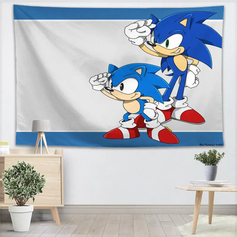 Sonic The Hedgehog гобелен настенный Декор для домашней вечеринки на день рождения украшения тканевые гобелены палатка туристический спальный коврик - Цвет: 21