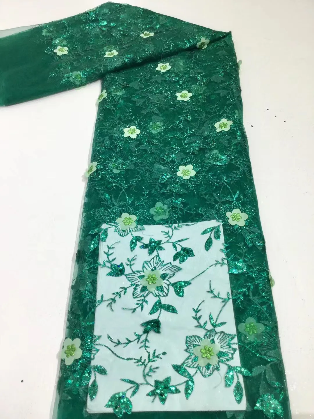 

African Sequins Lace Fabrics 2021 High Quality Lace French Lace Fabric Nigerian Tulle Lace Fabrics For Wedding Dress