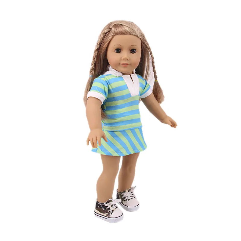 Униформа для чирлидинга для американской куклы девочки в размере 18 дюймов 43 см, подарок в виде одежды и аксессуаров для новорожденного ребенка.