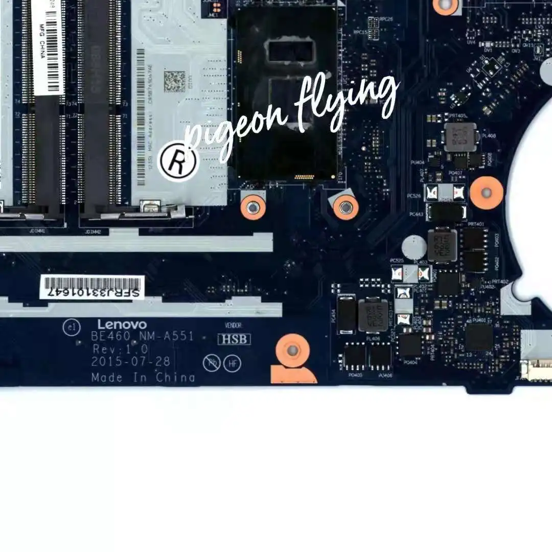 

NM-A551 Laptop Motherboard for Lenovo Thinkpad E460 Laptop Motherboard UAM CPU:I3-6100U 100% Test Ok