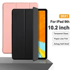 Чехол-книжка для планшета iPad 9 поколения 10,2 дюйма 2021, из искусственной кожи, смарт-чехол для iPad 10,2 2021 A2603 A2604, чехол-книжка с автоматическим пробуждением