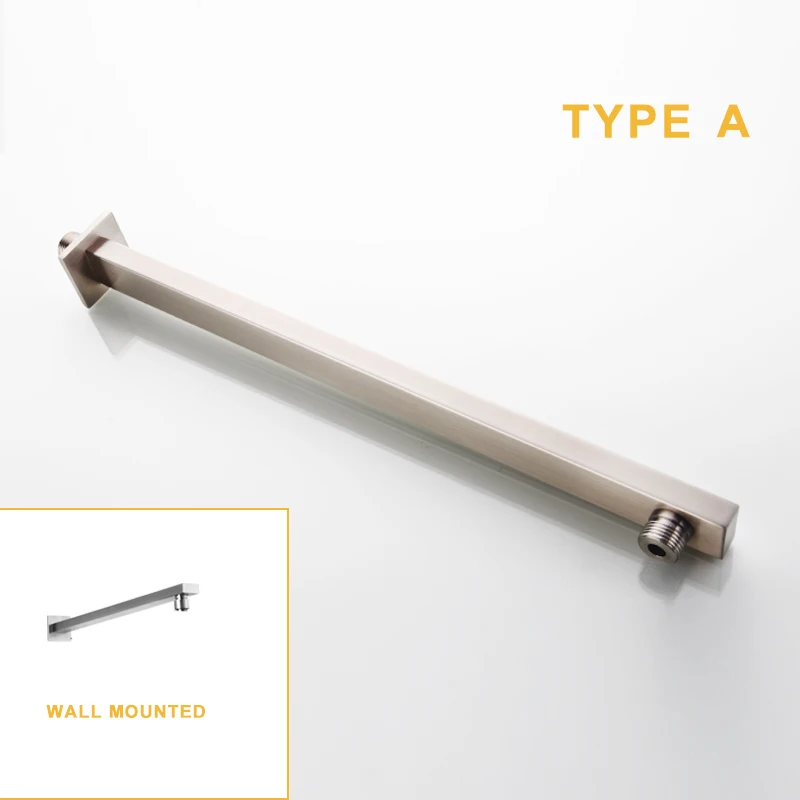 

Round Square Brushed Nickel ABS Shower Bathroom Overhead Top Shower Head And Arm Sanitary Ware Accessories Shower Spare Parts