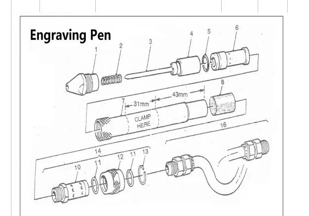 

5PCS of The NO1. Parts for the Pneumatic Carving Pen Tool Parts