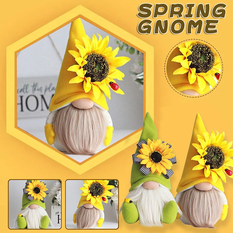 

1pcs Home Decorative Plush Doll Sunflower Bumble Bee Striped Gnome Scandinavian Tomte Nisse Swedish Honey Bee Elfs