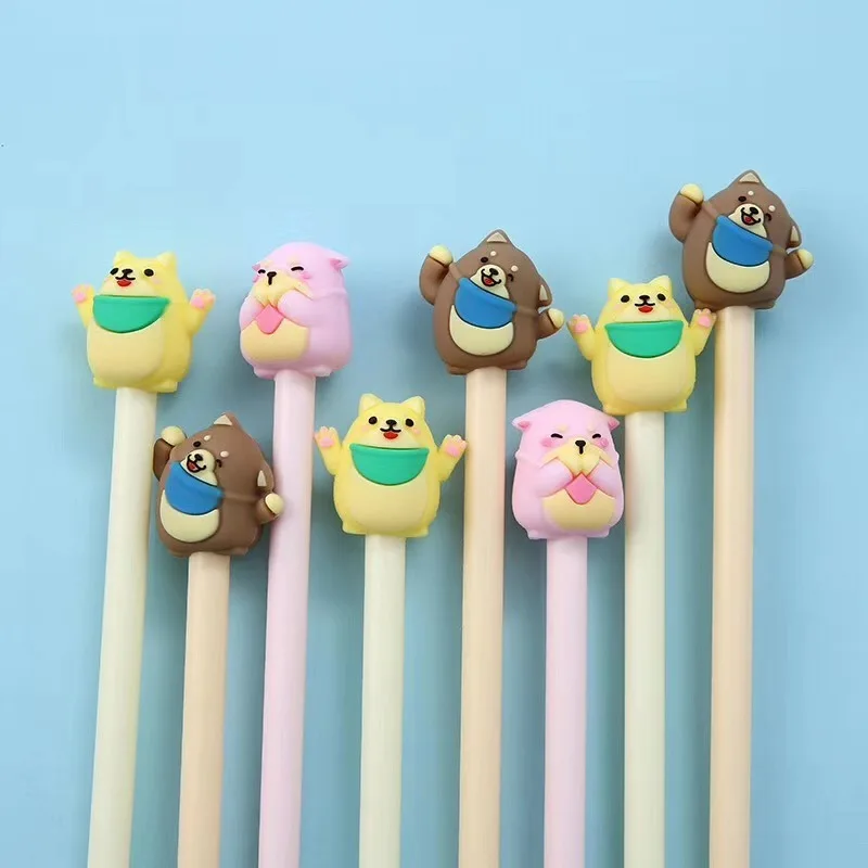 3 шт./лот гелевая ручка в виде животного с силиконовой головкой панда кошка