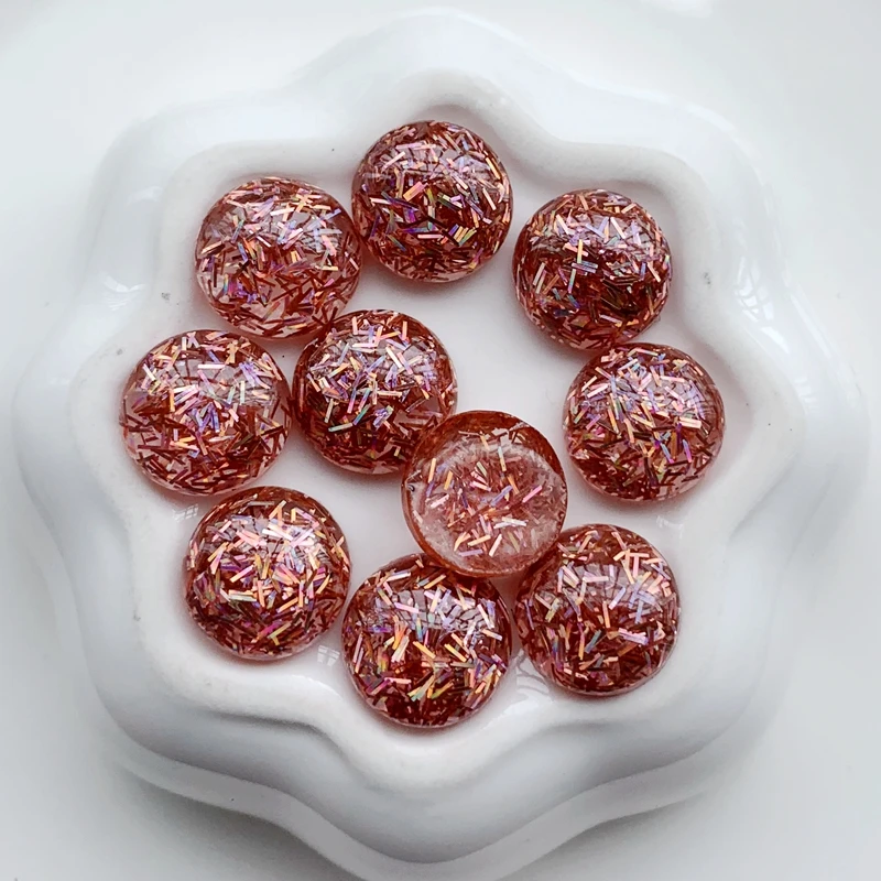 Pink 20 штук, блестящие круглые полимерные стразы, 12 мм(толщина мм), милые плоские с оборота узоры из страз, сделай сам, свадебные аппликации, рукоделие - Цвет: Pink