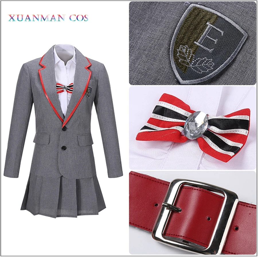 Женская Элитная школьная форма серый костюм для косплея индивидуальная женская
