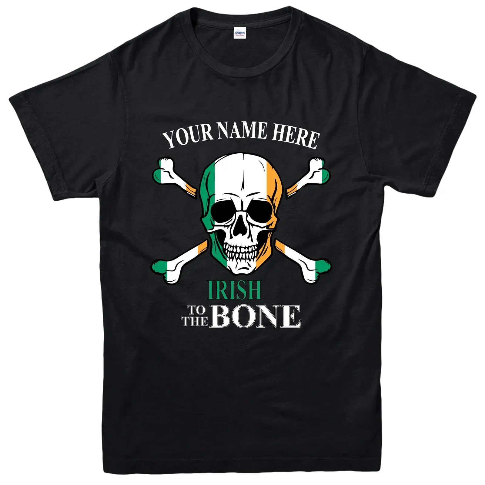 Персонализированные ирландское To The Bone футболка Ирландия Флаг с черепом