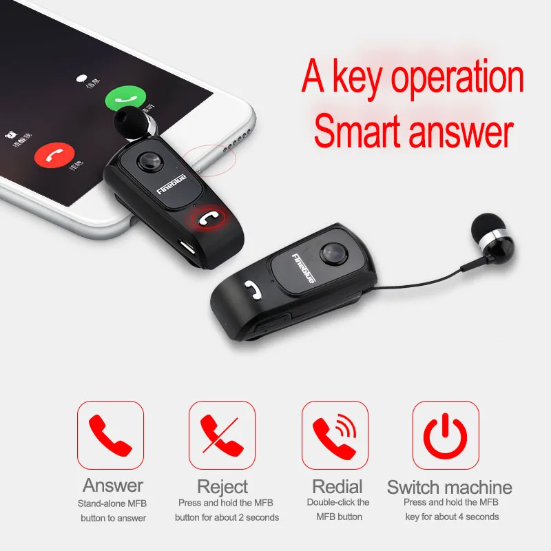 FINEBLUE F920 Беспроводной наушники Bluetooth Handsfree гарнитура звонки напомнить вибратор
