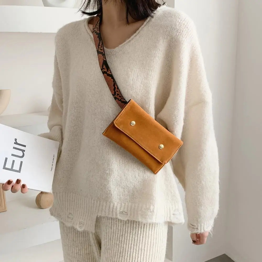 Женская нагрудная сумка простой модный замшевый поясной многофункциональный