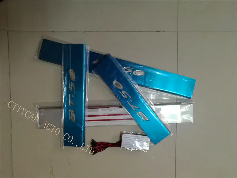 Автомобильная светодиодная Накладка на порог двери из нержавеющей стали для MAZDA