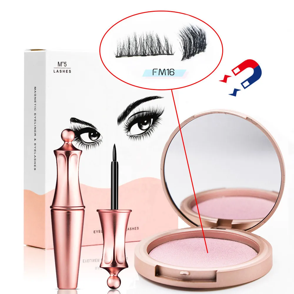 Liquid Magnetic Eyeliner Set And Magnetic False Eyelashes Tweezer Magnetic Eyeliner Waterproof Long Lasting Eyeliner Eyelashes