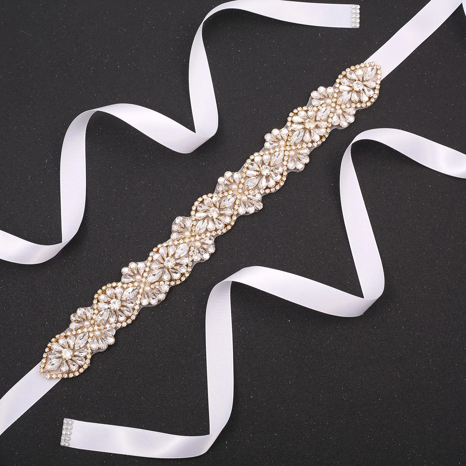 

SESTHFAR Crystal Bridal Belt Sparkle Rhinestone Wedding Dress Belt Sash for Bridesmaid Dress