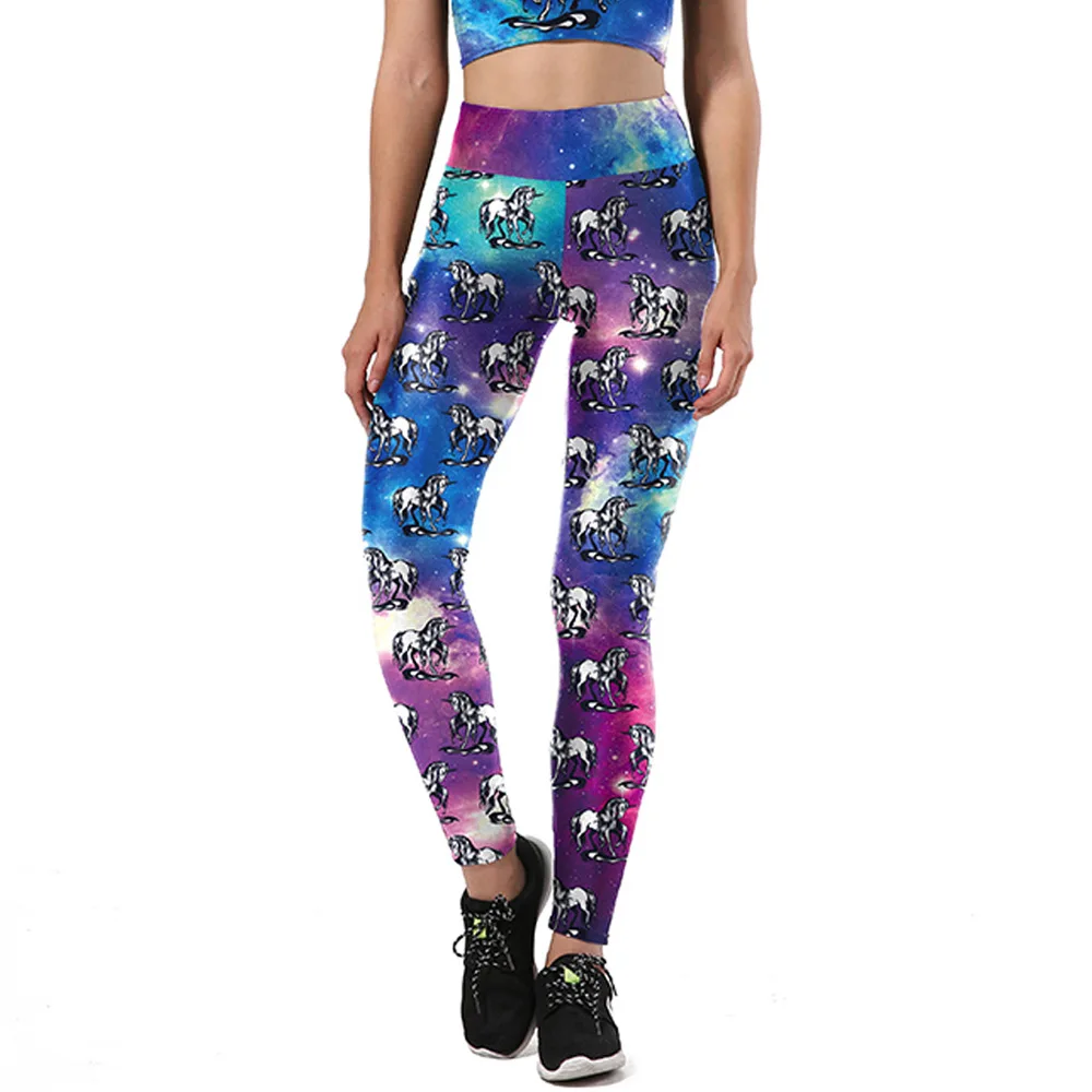 

Women Fashion Unicorn Horse 3D Digital Printed Stretch Top Tights Halloween Cosplay Costume Party Dress Up Vest Pants Set