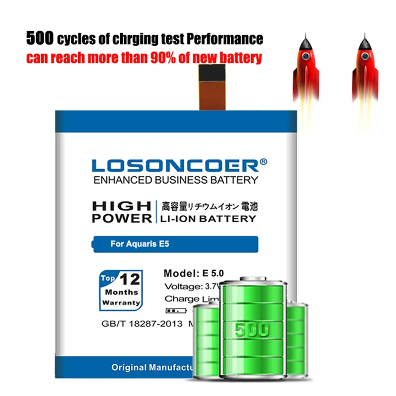 LOSONCOER 4900mAh E 5 0 батарея для BQ Aquaris E5 FHD HD литий-ионный полимерный аккумулятор +