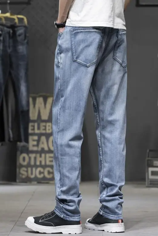 Jeans Men Wear-Resistant Cargo Trousers Male Classic Casual Straight Denim Pants Size 30-42