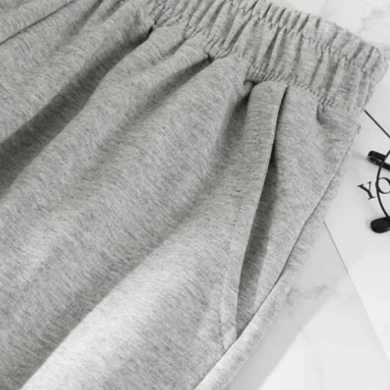 

Casual Jogger-pants Women Thicken Korean-style Elastic-waist Loose Sports Long Trousers Student All-match Solid Simple Fashion