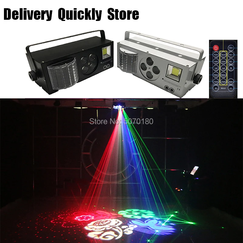 

Dj светодиодный лазерный стробоскоп Gobo 4 в 1 эффект света с пультом дистанционного управления цвет 4 глаза изображение света хорошее использование для домашняя Дискотека KTV