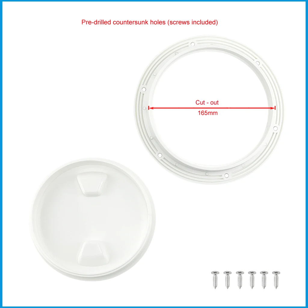 6-дюймовый пластиковый круглый люк для осмотра палубы, крышка, абс-пластик, винтовой монтаж, морской яхта, аксессуары для домов на колесах.