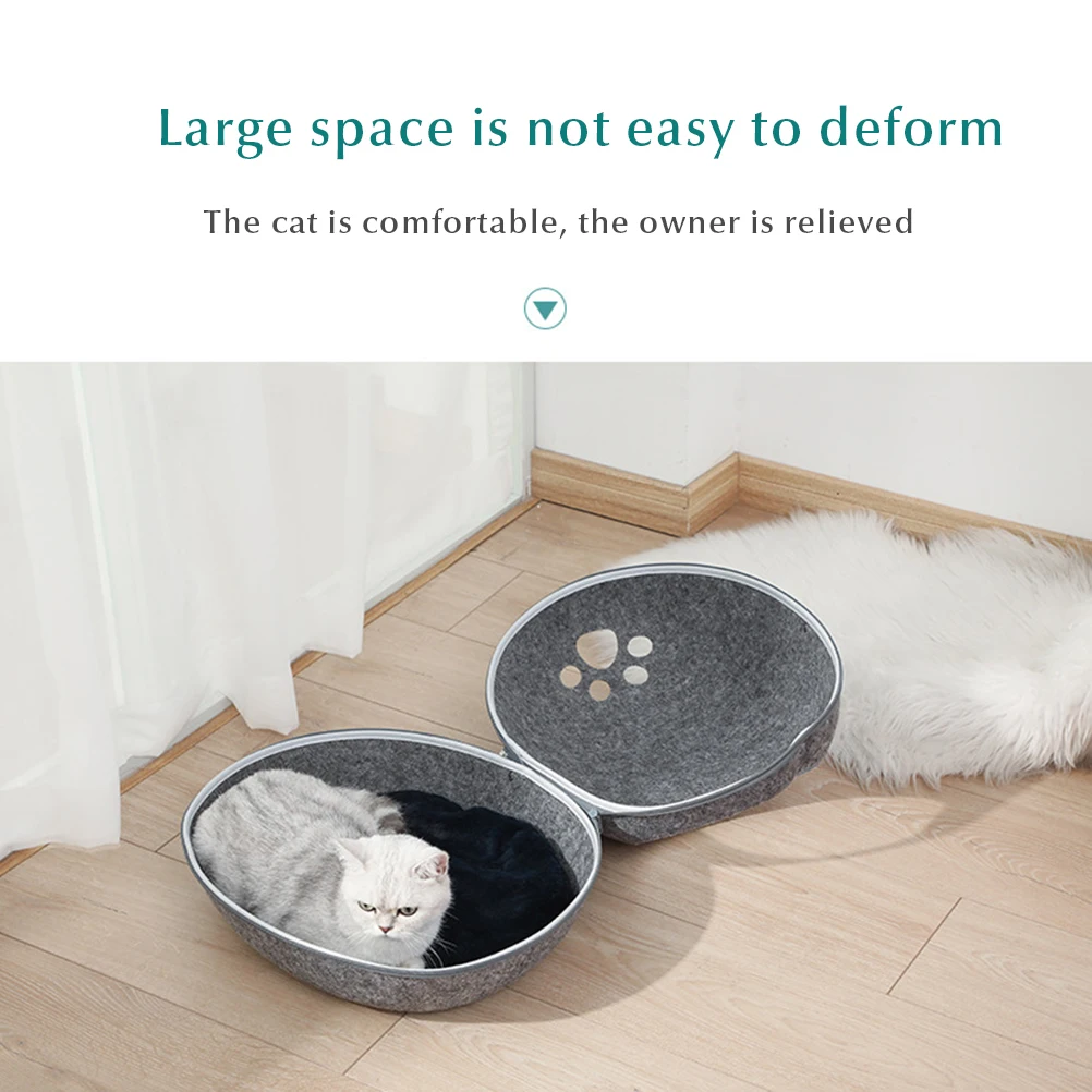 

Cat Bed Detachable Felt Cat Cave Basket Pet Cat House Cat Bed with Zipper Breathable Cat Shelter Bed Cat House Nest